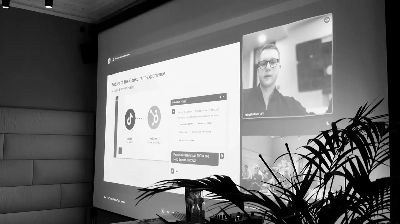 Talk with slides on screen