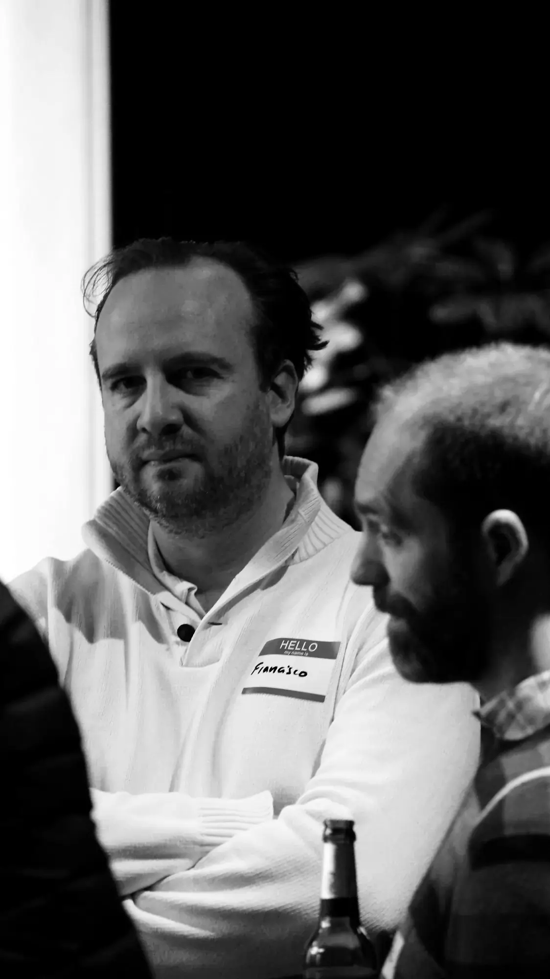 Two attendees talking
