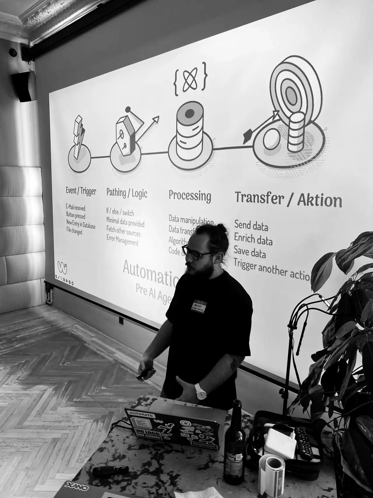Talk with a diagram on screen