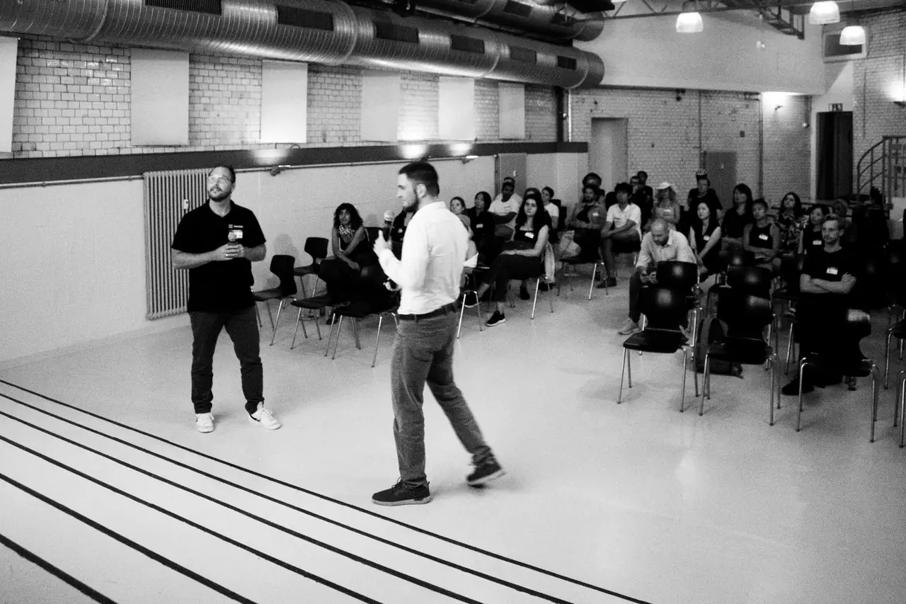 Talk to a full room at Backfabrik