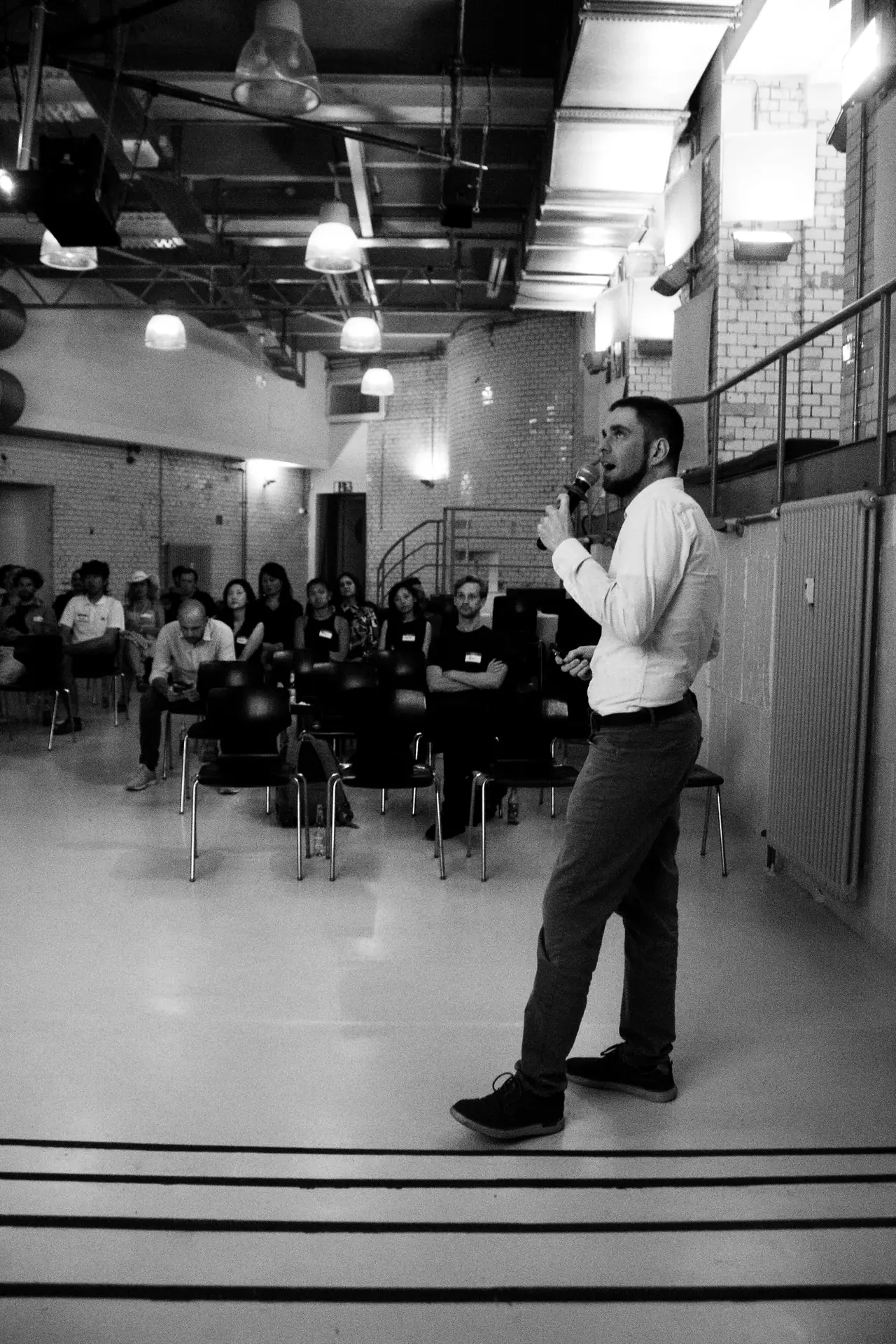 Talk in front of the audience