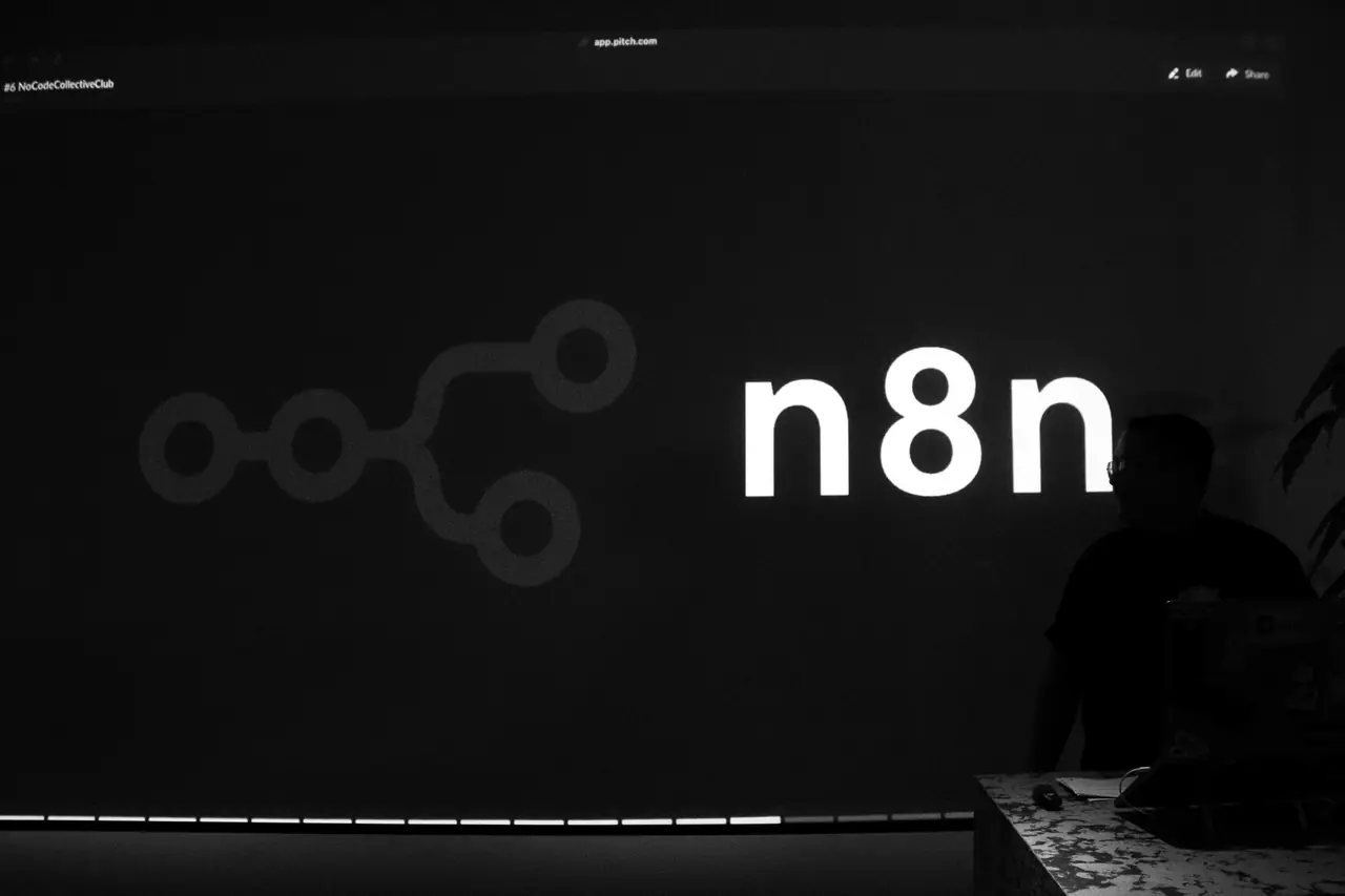 n8n logo on screen