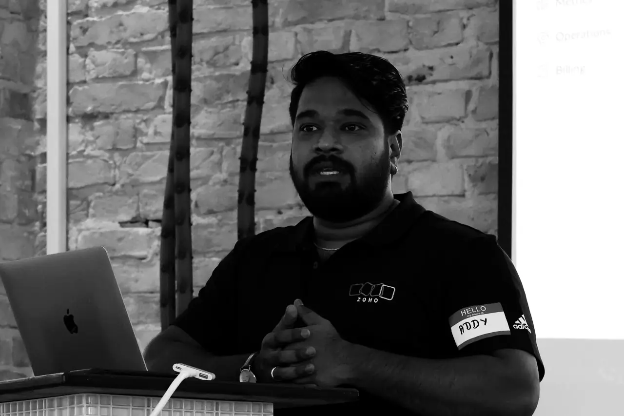 Adhavan (Zoho) bei seinem Talk
